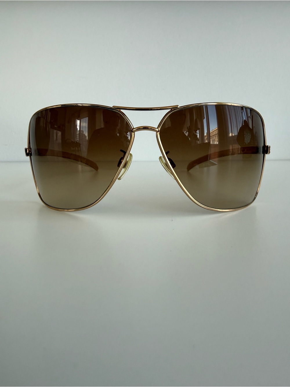 Chanel 4125 Gold Metal Brown Gradient Sunglasses — With Quilted CC Case